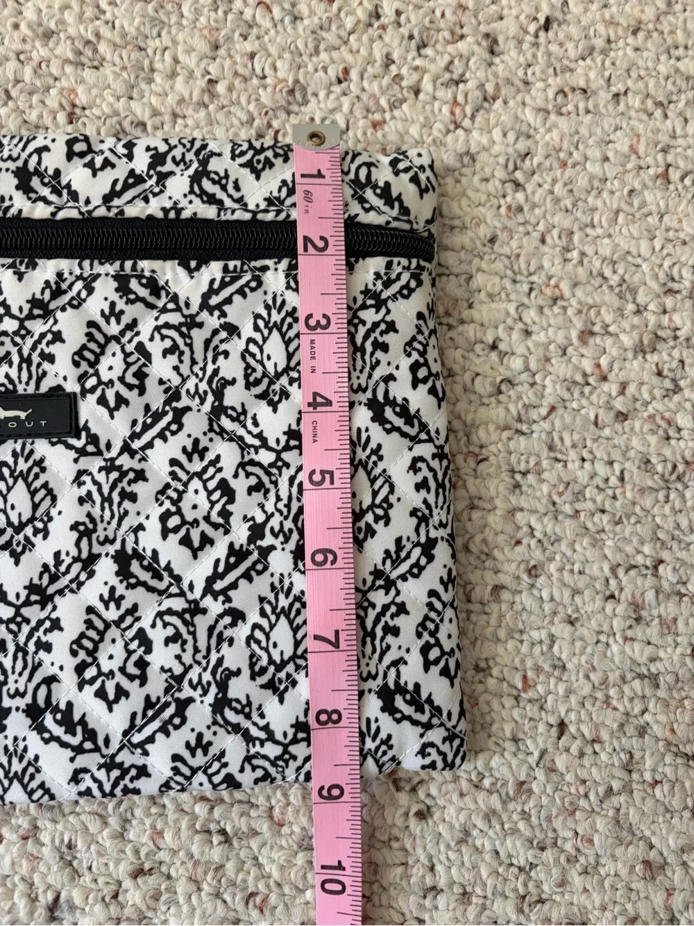 Scout Black & White Damask Zip Cosmetic Pouch